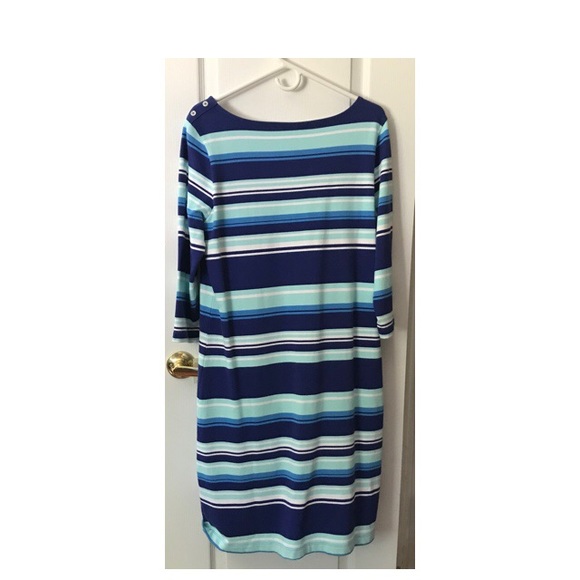 Talbots Blue Striped Dress - Picture 2 of 5